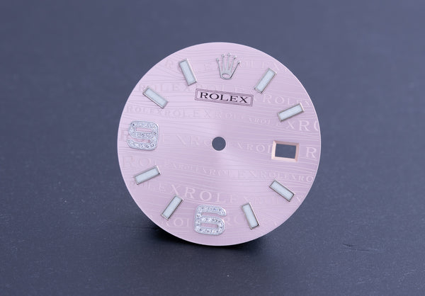 Load image into Gallery viewer, Rolex Datejust Pink Wave Diamond 6 and 9 Arabic Numerals for 116244 FCD22028
