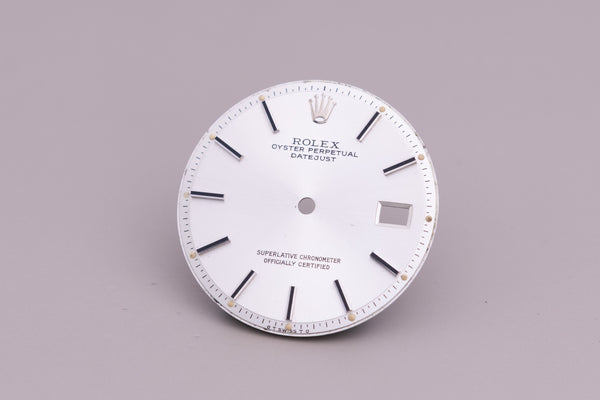 Load image into Gallery viewer, Rolex Datejust Silver Stick Sigma Dial for model 1603 - 1601 FCD12158
