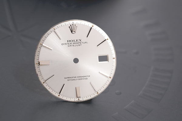 Load image into Gallery viewer, Rolex Datejust Silver Stick marker dial for model 1601 FCD13077
