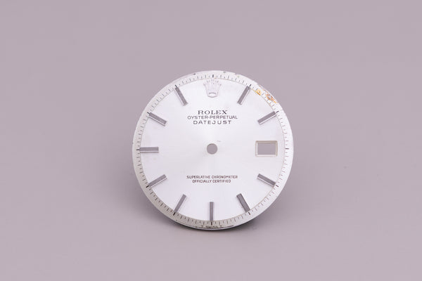 Load image into Gallery viewer, Rolex Datejust Silver Stick marker dial for model 1601 FCD13387
