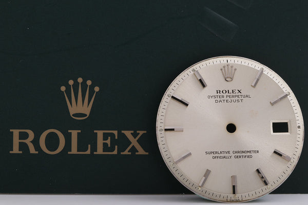 Load image into Gallery viewer, Rolex Mens Datejust Silver Stick Dial for 1601 - 1603 FCD14883
