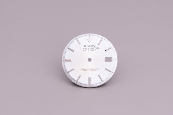 Load image into Gallery viewer, Rolex Mens Datejust silver Stick Dial fat 6 and 9 for 1601 - 1603 FCD15159
