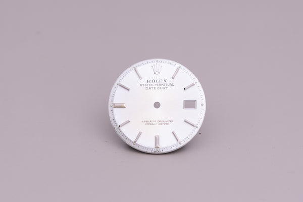 Load image into Gallery viewer, Rolex Mens Datejust silver Stick Dial fat 6 and 9 for 1601 - 1603 FCD15159
