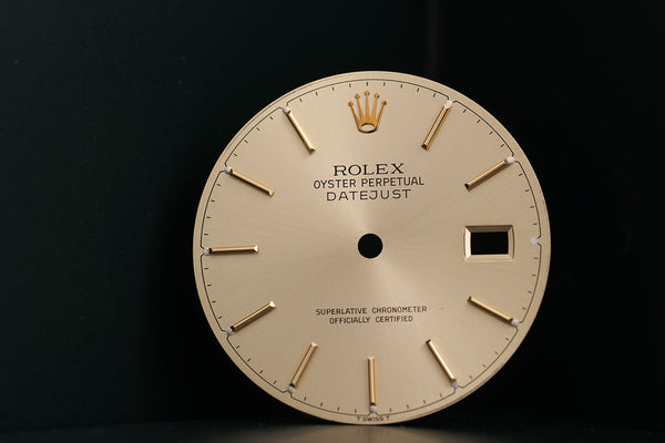 Load image into Gallery viewer, Rolex Mens Datejust Champagne stick marker dial for model 16013 FCD15616
