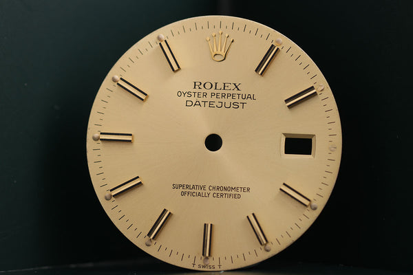 Load image into Gallery viewer, Rolex Mens Datejust Champagne stick marker dial for model 16013 FCD15654
