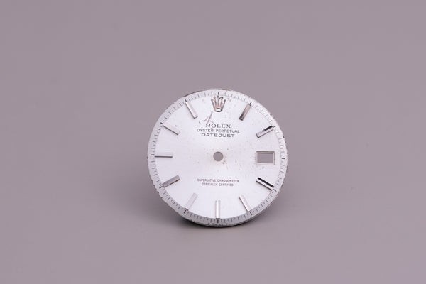 Load image into Gallery viewer, Rolex Mens Datejustsilver Stick Dial some wear - damage for 1601 - 1603 FCD15881
