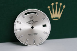 Rolex White Gold Daydate 40mm Silver Baguette Dial for 228239 FCD16963