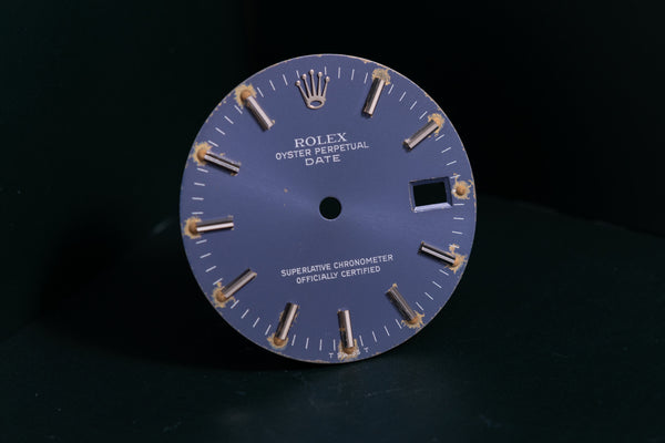 Load image into Gallery viewer, Rolex Blue Stick Date dial w/ hour and minute hand some wear for model 1500 - 1501 FCD17393
