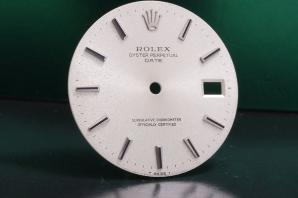 Load image into Gallery viewer, Rolex Date Silver stick dial some spotting  w/ hands for model 1500 - 1501 FCD17568
