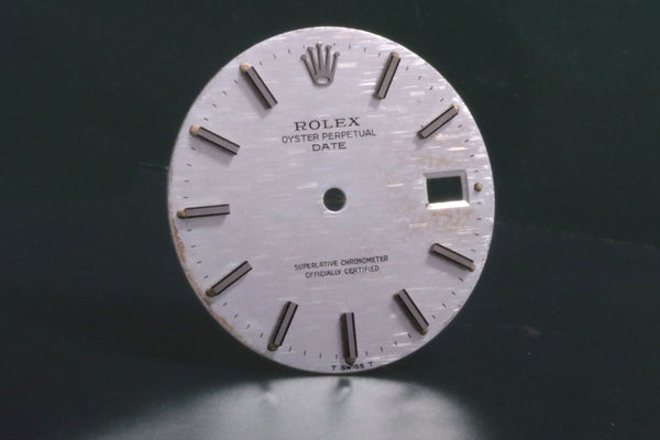 Load image into Gallery viewer, Rolex Silver Mosaic Brick Date dial minor imperfections for model 1500 FCD17666
