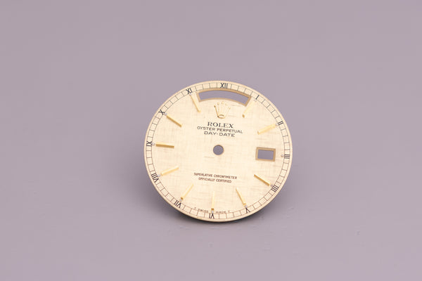 Load image into Gallery viewer, Rolex Day-Date Champagne Linen stick dial for model 18078 - 18038 FCD19497
