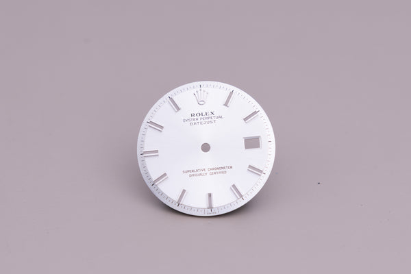 Load image into Gallery viewer, Rolex Datejust silver Stick Wide Boy dial for model 1601 FCD19590
