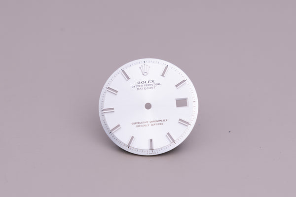 Load image into Gallery viewer, Rolex Datejust silver Stick Wide Boy dial for model 1601 FCD19590

