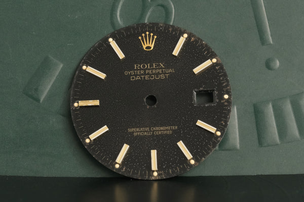 Load image into Gallery viewer, Rolex Datejust Black Stick ( some spotting ) dial for model 16013 FCD19914
