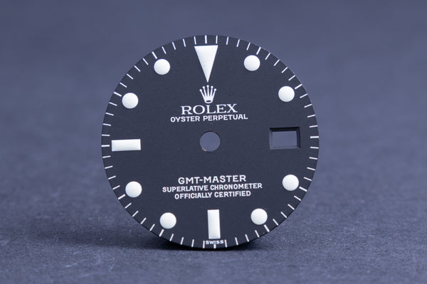 Load image into Gallery viewer, Rolex GMT Master Matte Black Lumi Service Dial for 1675 FCD20251
