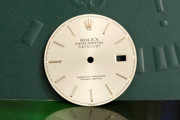 Load image into Gallery viewer, Rolex Datejust Silver Stick dial for model 16014 FCD20260
