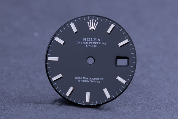 Load image into Gallery viewer, Rolex Black Stick Dial for model 115200 - 115234 FCD20357
