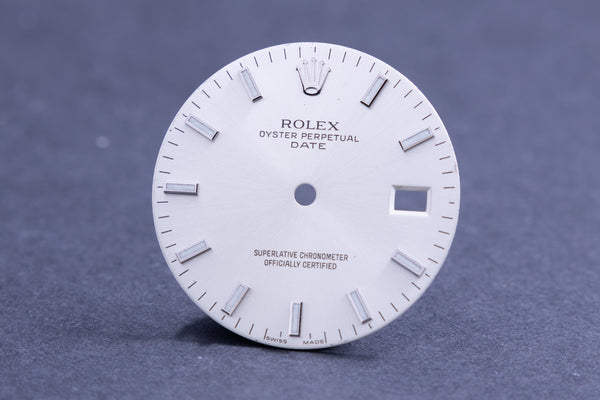 Load image into Gallery viewer, Rolex Silver Stick Dial for model 115200 - 115234 FCD20358
