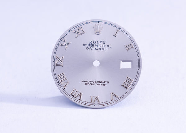 Load image into Gallery viewer, Rolex Mens Bold Rhodium Roman dial for model 16234 - 116234 FCD20653
