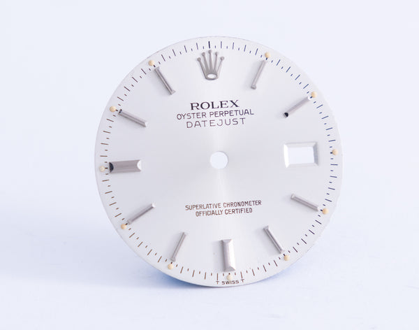 Load image into Gallery viewer, Rolex Datejust Silver Stick marker dial for model 16030 - 16014 FCD20903
