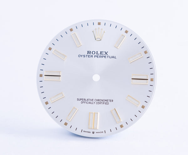 Load image into Gallery viewer, Rolex Silver Oyster Perpetual Dial for model 124300 FCD20921
