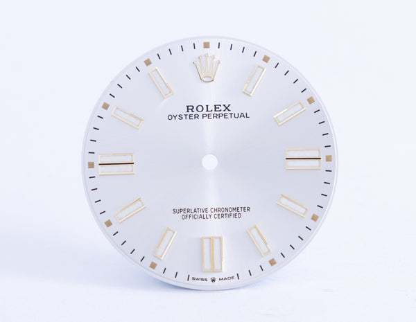 Load image into Gallery viewer, Rolex Silver Oyster Perpetual Dial for model 124300 FCD20949
