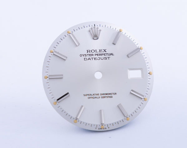 Load image into Gallery viewer, Rolex Datejust Silver Stick dial for model 1601 FCD21056
