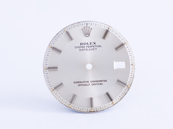 Load image into Gallery viewer, Rolex Datejust Silver Wide Boy Marker dial for model 1601 FCD21074
