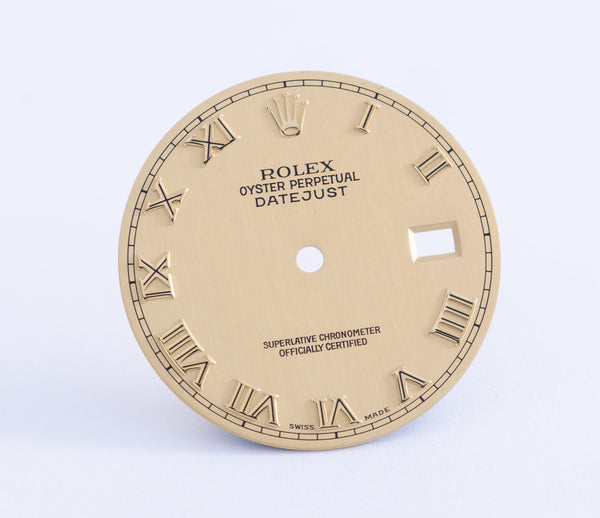 Load image into Gallery viewer, Rolex Datejust Champagne Linen Roman Dial for Model 16233 - 116233 FCD21340
