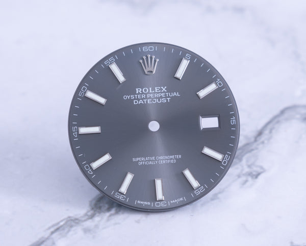 Load image into Gallery viewer, Rolex Datejust 41 Rhodium Stick Dial for 126334 - 126300 FCD21643
