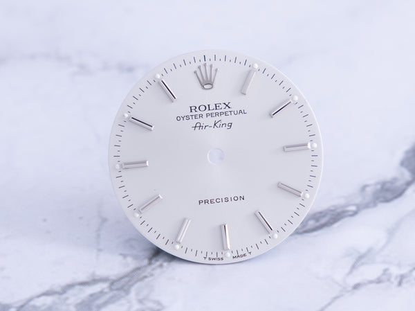 Load image into Gallery viewer, Rolex Air-King Silver Stick marker Dial for model 14000 FCD21648
