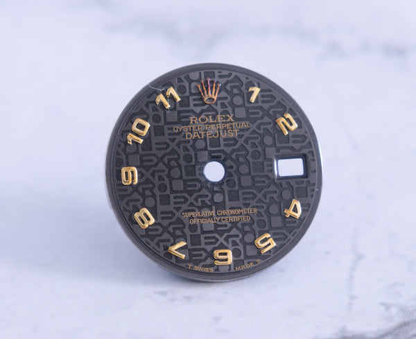 Load image into Gallery viewer, Rolex Ladies Datejust Charcoal Jubilee Arabic Dial for 69173-69178 FCD21702
