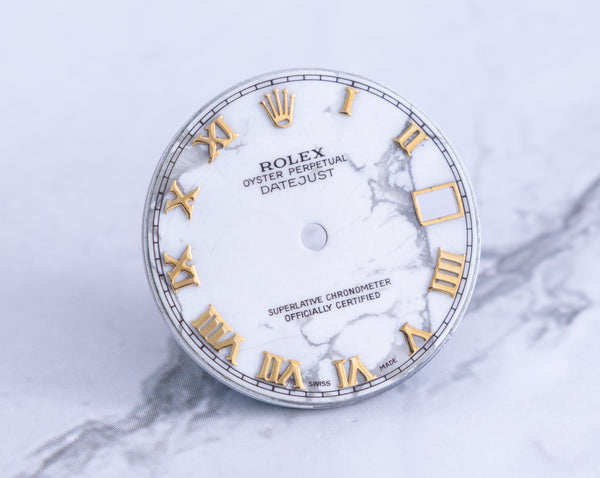 Load image into Gallery viewer, Rolex Midsize Datejust Factory Howlite Roman Dial 68278 FCD21746
