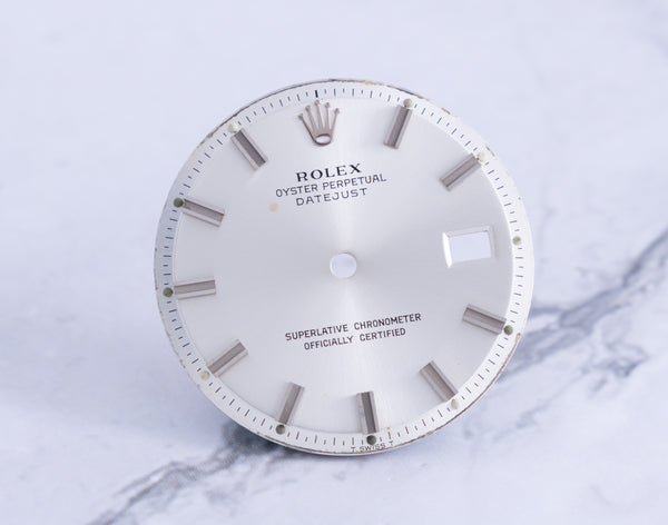 Load image into Gallery viewer, Rolex Datejust Silver Wide Boy Marker Dial for model 1601 - 1603 FCD21749
