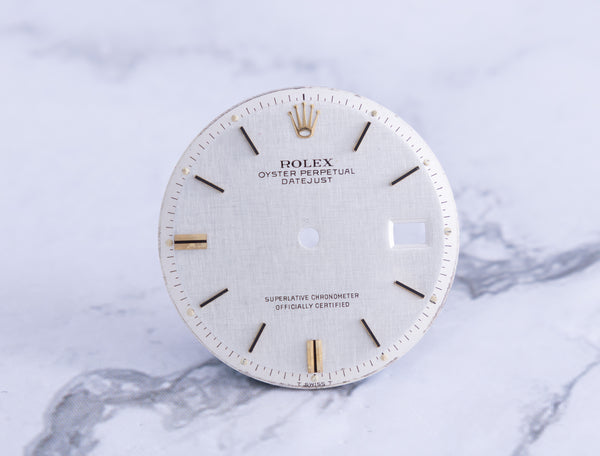 Load image into Gallery viewer, Rolex Datejust Linen Stick Marker dial for 1601 FCD21765
