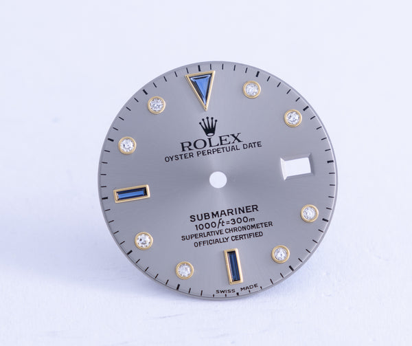 Load image into Gallery viewer, Rolex Submariner Slate Serti Dial for model 16613 - 16618 FCD21894

