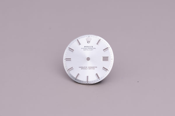 Load image into Gallery viewer, Rolex NQ Datejust Wide Boy Silver Stick Dial for 1601 - 1600 FCD22175
