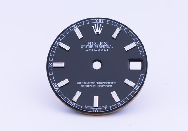 Load image into Gallery viewer, Rolex Midsize Datejust Black Index Dial for model 178274 FCD22408
