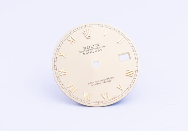 Load image into Gallery viewer, Rolex datejust Skinny Champagne Roman dial for model 16013 FCD22482
