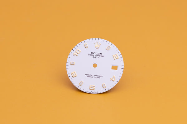 Load image into Gallery viewer, Rolex White Arabic Date (DAMAGED) dial for model 15013 - 15233 FCD23930
