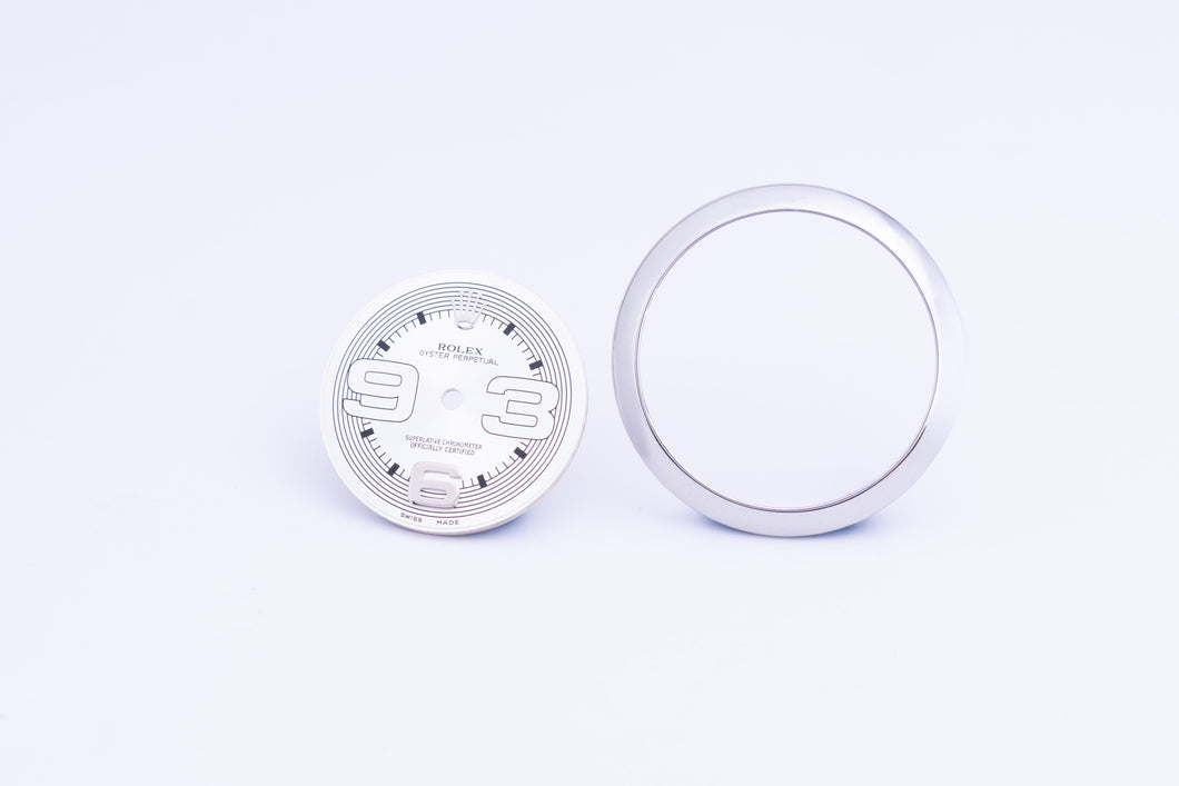 Rolex Midsize Silver Arabic dial and Bezel for 177200 FCD24121