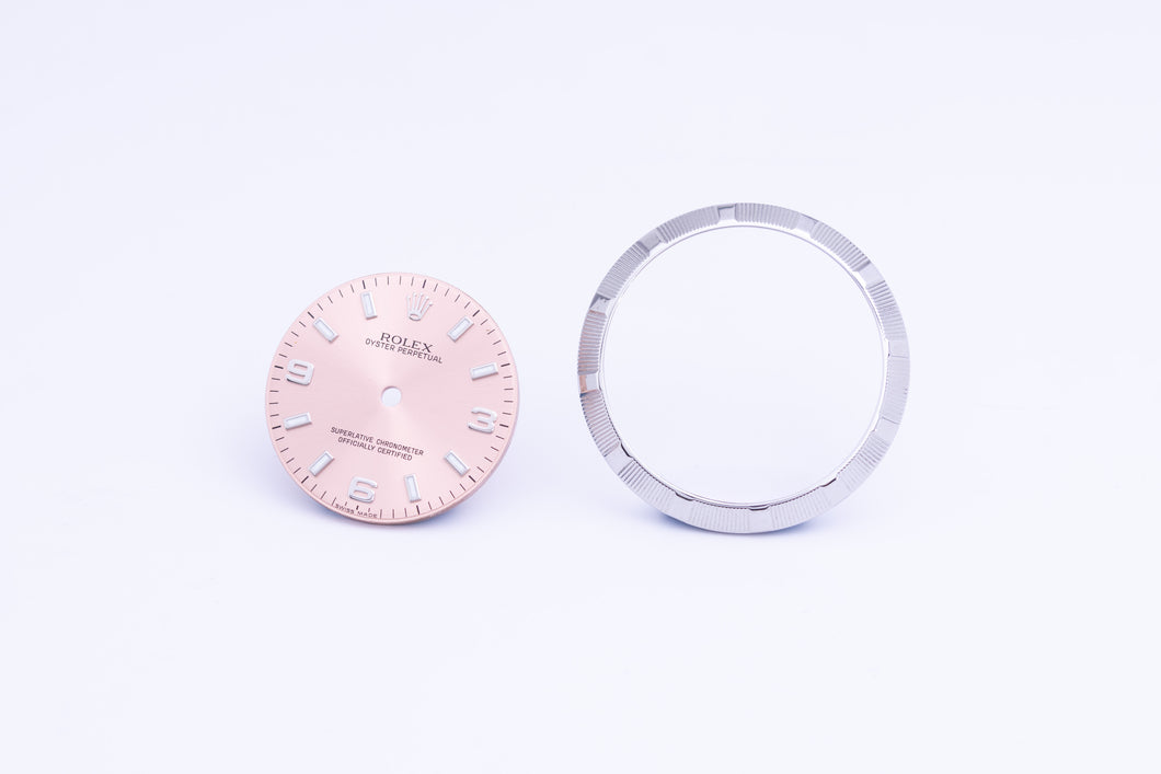 Rolex Midsize Pink Arabic dial and Bezel for 177200 FCD24125