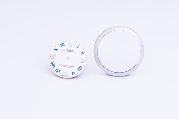 Load image into Gallery viewer, Rolex Midsize White Roman dial and Bezel for 177200 FCD24128
