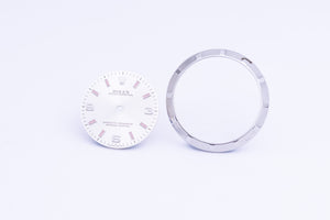 Rolex Midsize Silver Arabic dial and Bezel for 177200 FCD24131