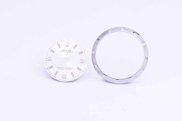 Load image into Gallery viewer, Rolex Midsize Silver Arabic dial and Bezel for 177200 FCD24131
