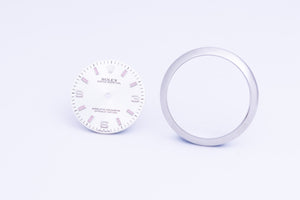 Rolex Midsize Silver Arabic dial and Bezel for 177200 FCD24132