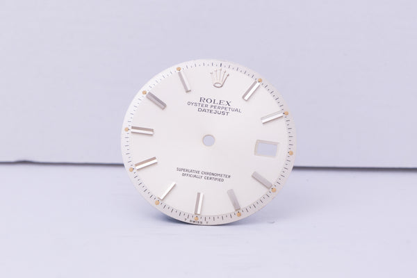 Load image into Gallery viewer, Rolex Datejust Silver Stick dial for model 1601 FCD24255
