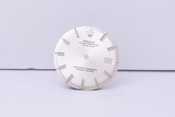 Load image into Gallery viewer, Rolex Datejust Silver WIDE BOY Stick dial for model 1601 FCD24280

