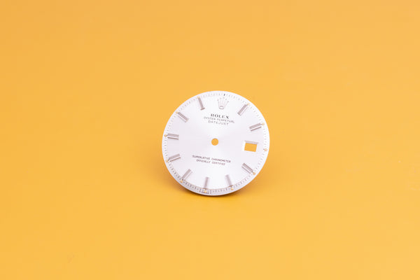 Load image into Gallery viewer, Rolex Datejust Silver WIDE BOY Stick dial for model 1601 FCD24282
