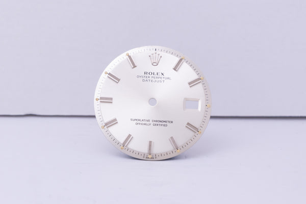 Load image into Gallery viewer, Rolex Datejust Silver WIDE BOY Stick dial for model 1601 FCD24282
